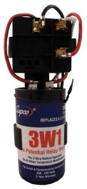 SUPCO 3W1 Hard Start Kit 1-3 Ton Mechanical Potential Relay (3-WIRE)