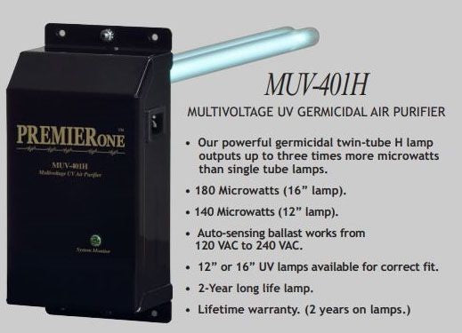Premier One MUV-401H-12 Air Treatment Unit Uvc 120/240V
