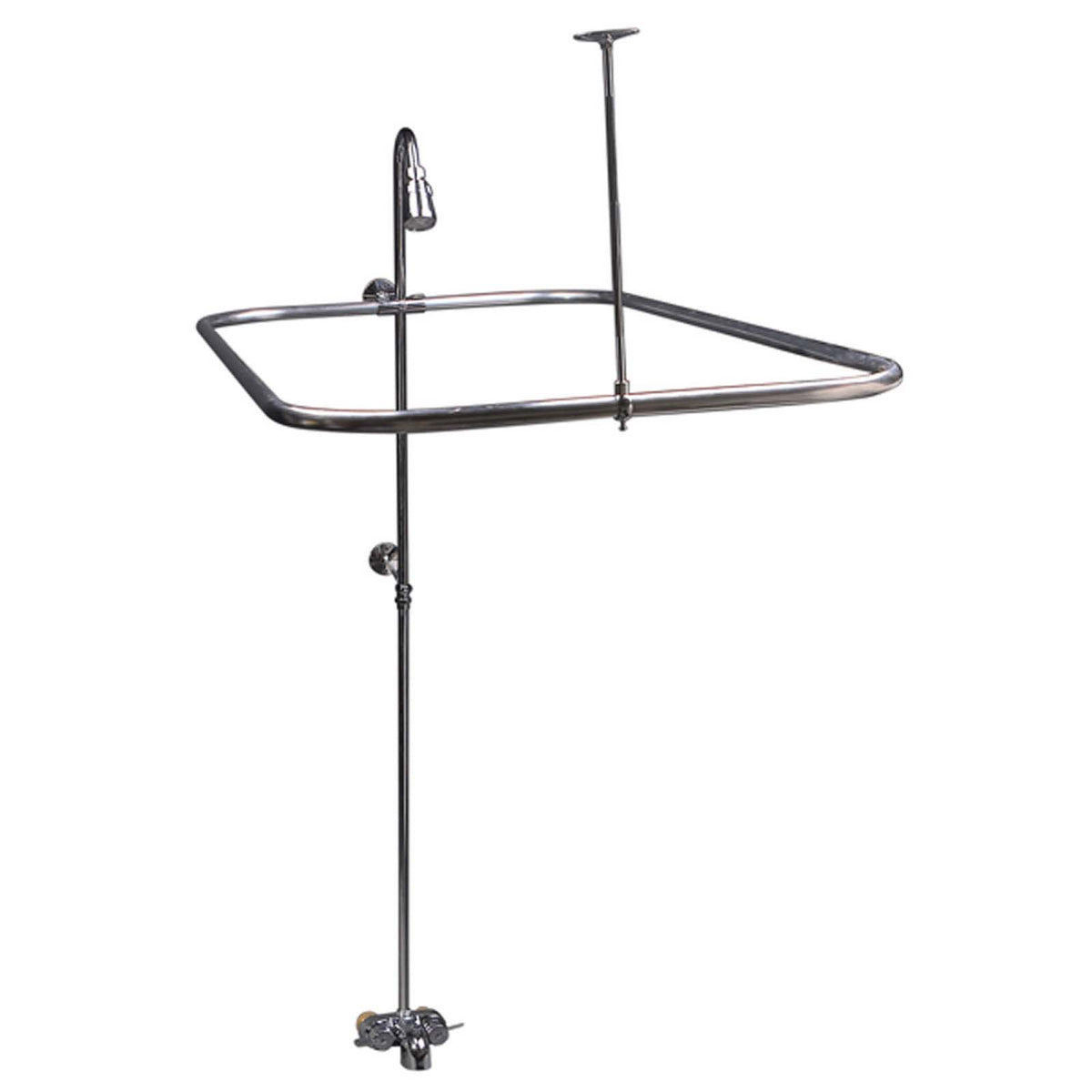 Sioux 974-68200301 Chrome Brass Add-on Shower With Rod Kit, 3-3/8 Diverter