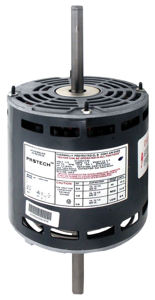 Rheem 51-23017-32 Motor Blower 3/4HP 115 1075 3SPD Rev 2SHAFT Genuine OEM