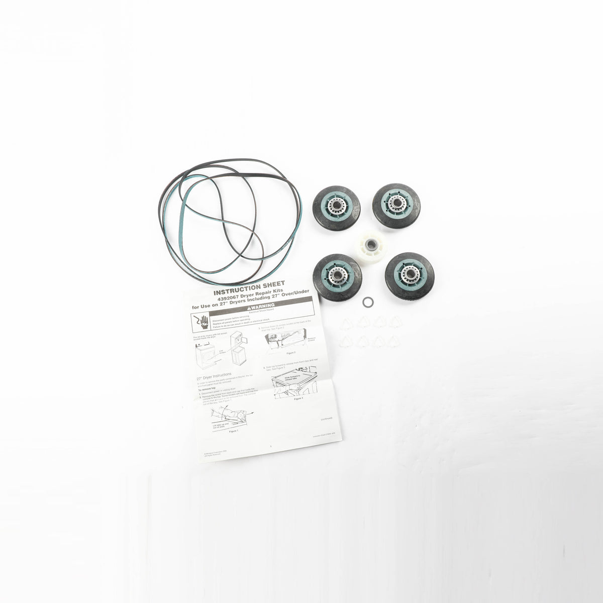 Whirlpool 4392067 Genuine OEM Dryer Repair Kit with Belt Idler Pulley 80047