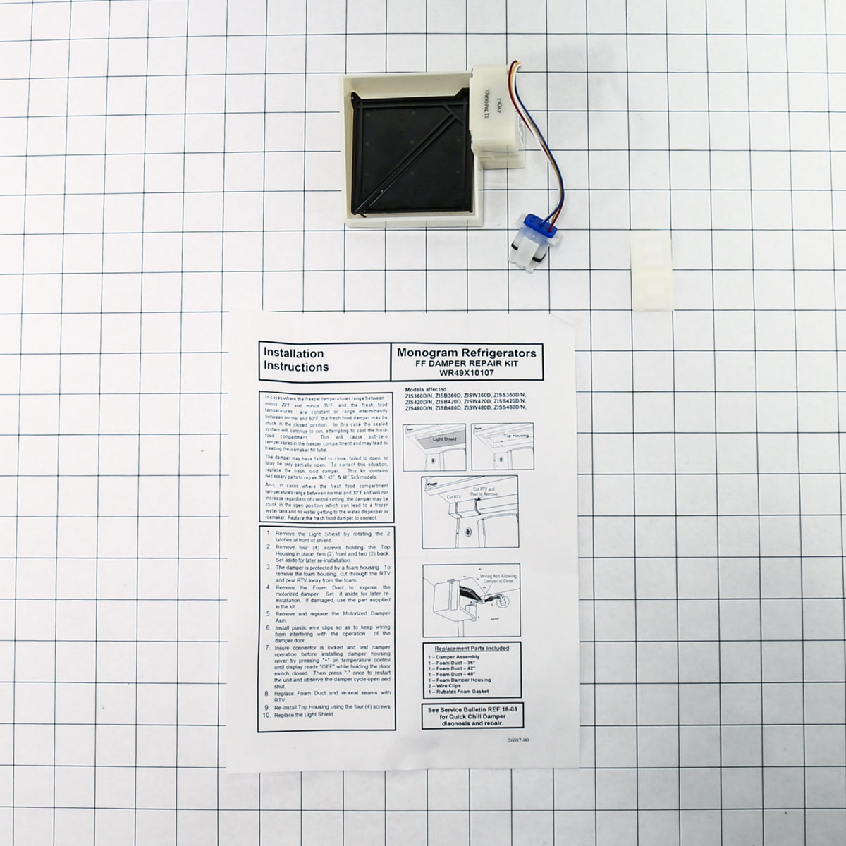 GE WR49X10107 Refrigerator Monogram Fridge Air Damper Control Kit Genuine OEM photo 6